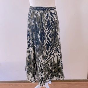 Le Suit woman’s vintage animal abstract print olive green black skirt size 18W